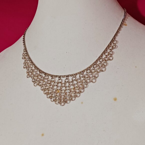 Vintage Silver Fashion Chainmail Mesh Scarf Choker Necklace - Picture 2 of 8